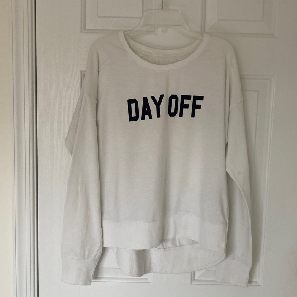 Loungewear white long sleeve top